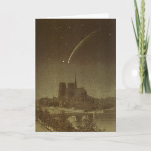 Vintage Astronomi, Donati Comet över Paris 1858 Kort