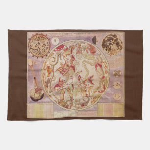 Vintage astronomi, himmelskarta av Carel Allard Kökshandduk