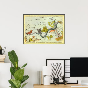 Vintage Astronomi, hydra- bindningskonstellationer Poster