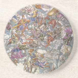 Vintage Astronomi, Karta of Christian Constellatio Underlägg
