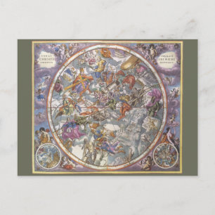 Vintage Astronomi, Karta of Christian Constellatio Vykort