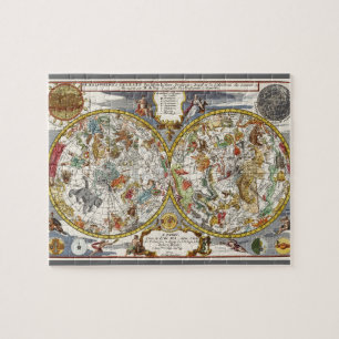 Vintage astronomi, kelestial planisphere Karta Pussel