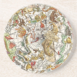 Vintage astronomi, kelestial planisphere Karta Underlägg