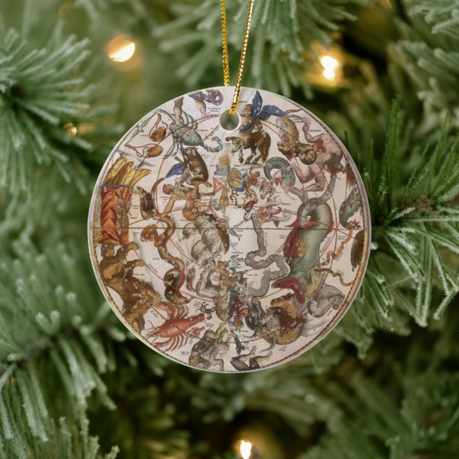 Vintage Astronomi, konstellationer från södra Himl Julgransprydnad Keramik (Träd)