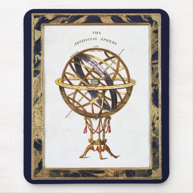 Vintage Astronomi, konstgjord eller armisk sfär Musmatta (Framsidan)