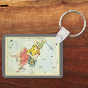 Vintage Astronomi, Perseus och Caput Medusa Nyckelring