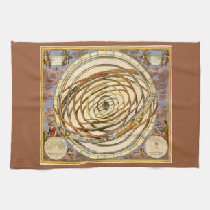 Vintage Astronomi Planetbanor, Andreas Cellarius Kökshandduk