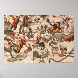 Vintage Astronomi, Star Karta av Johannes van Keul Poster