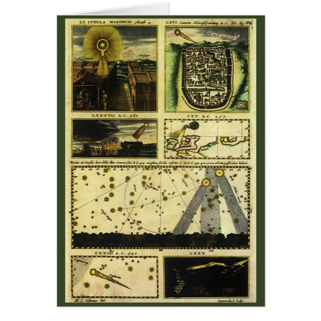 Vintage Astronomi, Stella Magorum, kelestialstenar Hälsningskort (Framsidan)