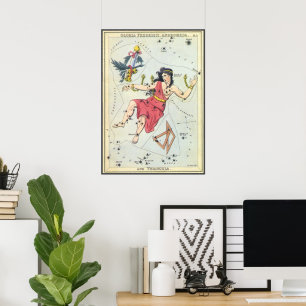 Vintage Astronomi, Stjärnbilder, Andromeda Poster