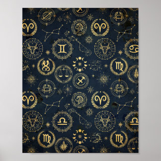Vintage Astronomi Stjärnkarta Konst Poster