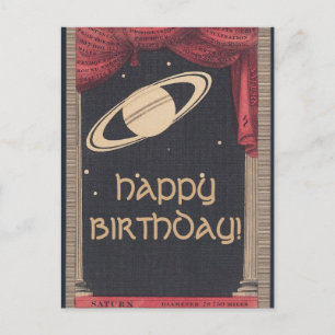 Vintage Astronomimättnadskort för födelsedag Vykort