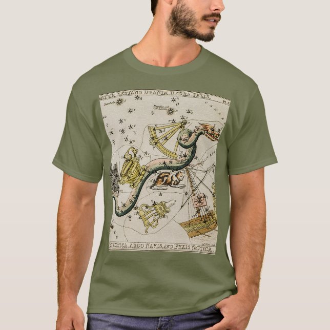 Vintage Astronomiskt Karta T Shirt (Framsida)