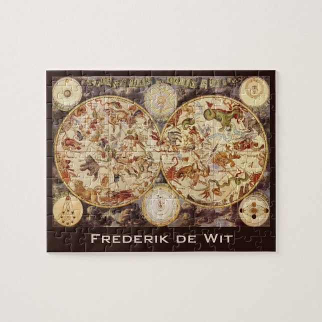 Vintage Astronomy Constellations, Frederik de Wit Pussel (Horisontell)