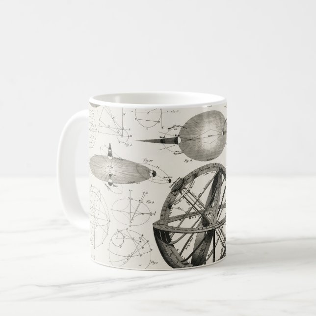 Vintage Astronomy Globe Kaffemugg (Framsida vänster)
