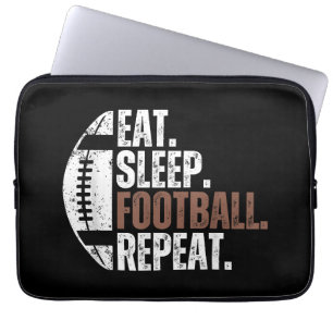 Vintage Ät Sov Fotboll Upprepa Laptop Fodral