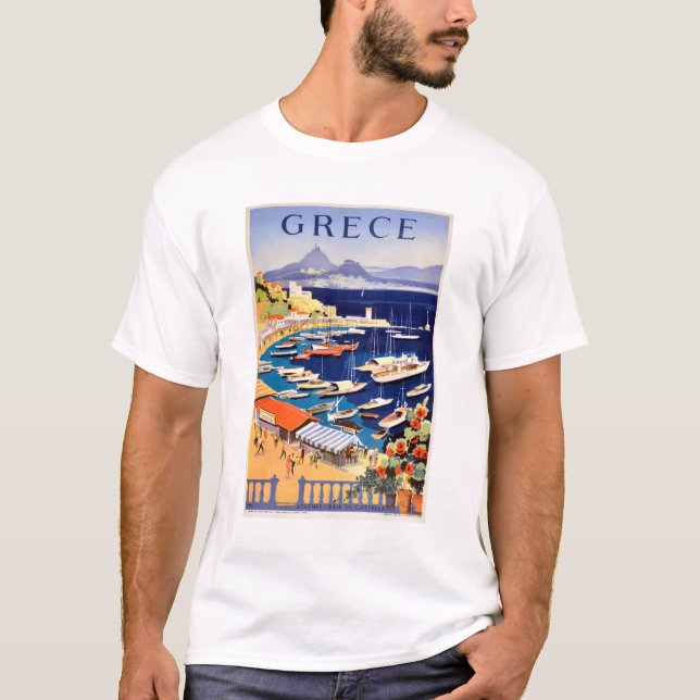 Vintage Aten Grekland Travel T Shirt (Framsida)