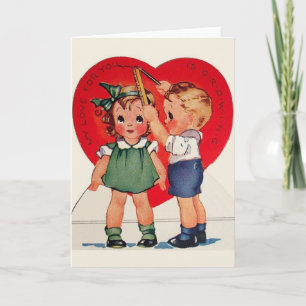 Vintage/återställande av växt Kärlek Valentine Helgkort