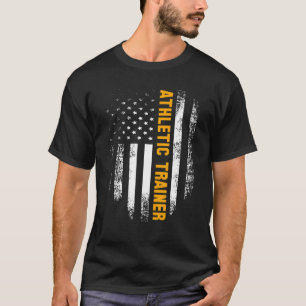 Vintage Athletic Trainer with American Flagga for  T Shirt