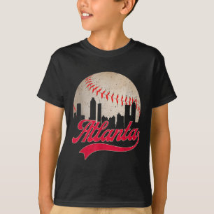 Vintage Atlanta Baseball Cityscape Älskare Manar K T Shirt