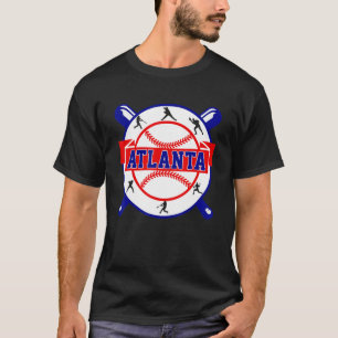 Vintage Atlanta Cityscape Baseball För manar kvinn T Shirt