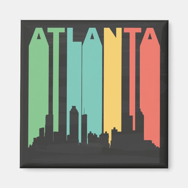 Vintage Atlanta Cityscape Magnet (Framsidan)