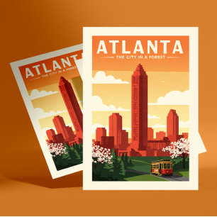 Vintage Atlanta Vykort