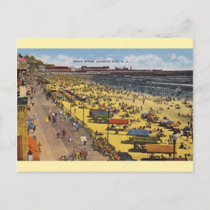 Vintage Atlantic City Beach Postcard Vykort
