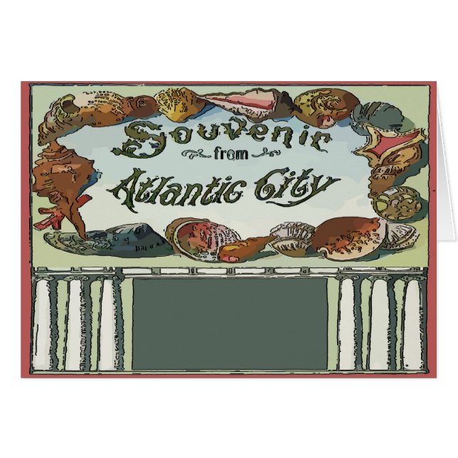 Vintage Atlantic City Hälsningskort (Framsidan Horizontal)