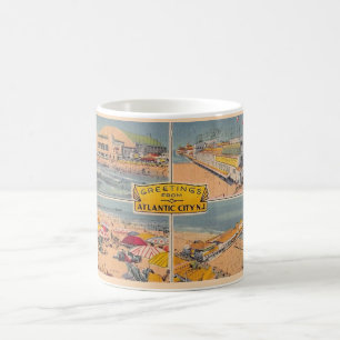 Vintage Atlantic City Illustrerad Mugg