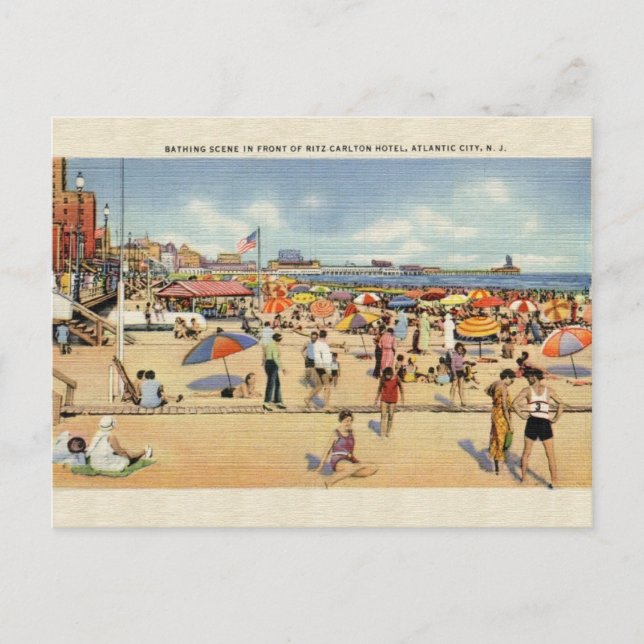 Vintage Atlantic City New jersey vykort (Framsida)