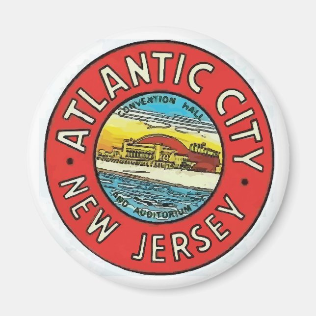 Vintage Atlantic City NJ Magnet (Framsidan)