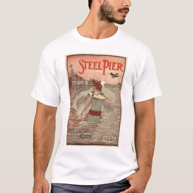 Vintage Atlantic City stålsätter pirskjortan Tee Shirt (Framsida)