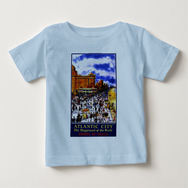 Vintage Atlantic City Tåg Resa Tee (Framsida)
