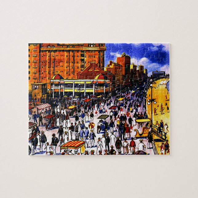 Vintage Atlantic City Tåg Travel Pussel (Horisontell)