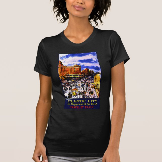 Vintage Atlantic City Tåg Travel Tee (Framsida)