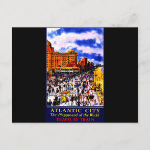 Vintage Atlantic City Tågresor Vykort