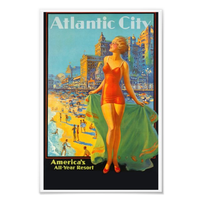 Vintage Atlantic City Travel Poster (Framsidan)