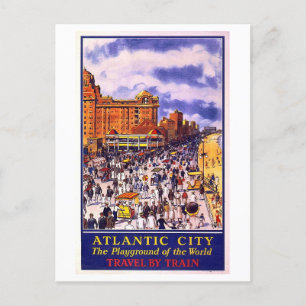 Vintage Atlantic City Travel Poster Vykort