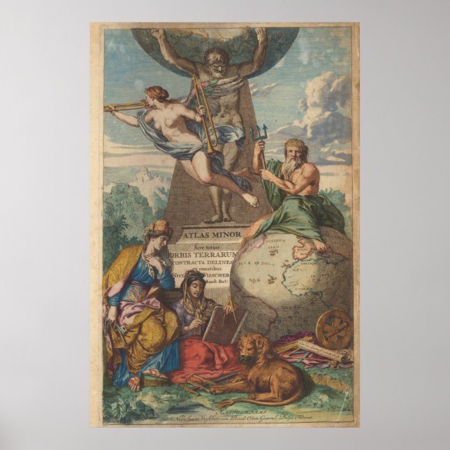 Vintage Atlas Illustration Poster (Framsidan)