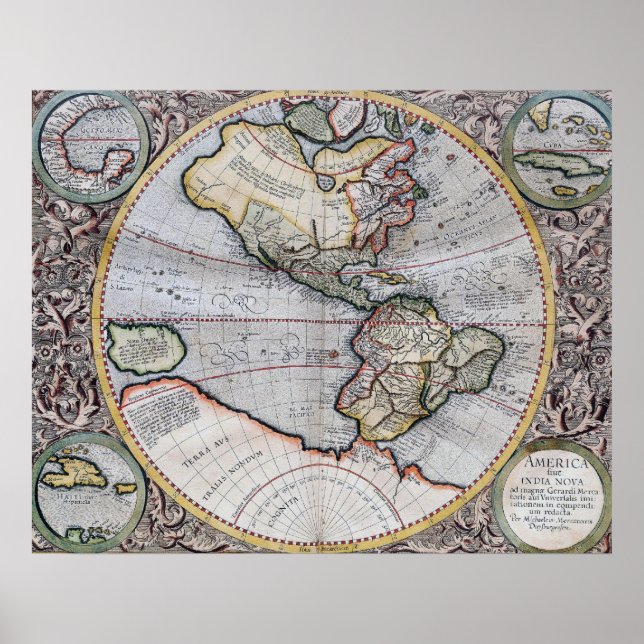 Vintage Atlas World Map Poster (Framsidan)