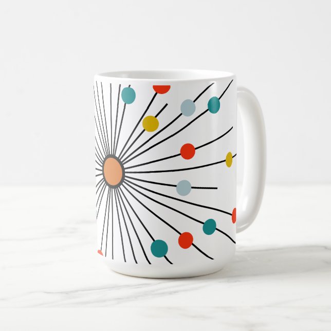 Vintage Atomic Dot Retro Kaffemugg (Framsida höger)