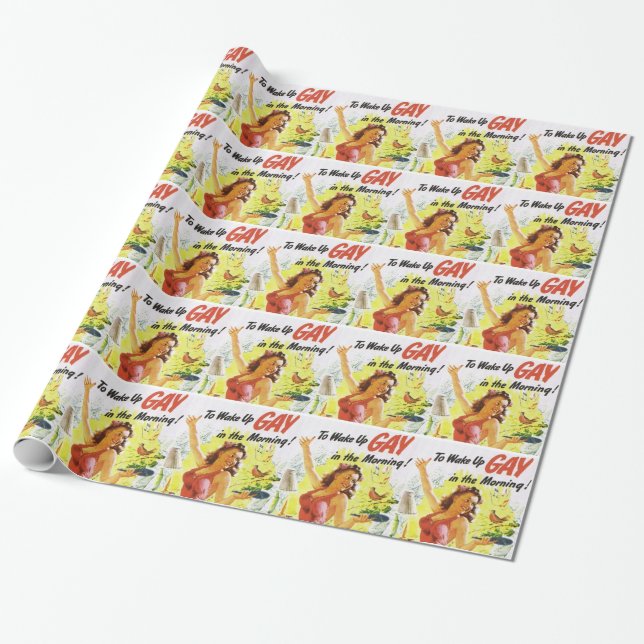 Vintage "Att vakna homosexuell" Presentpapper (Utrullad)