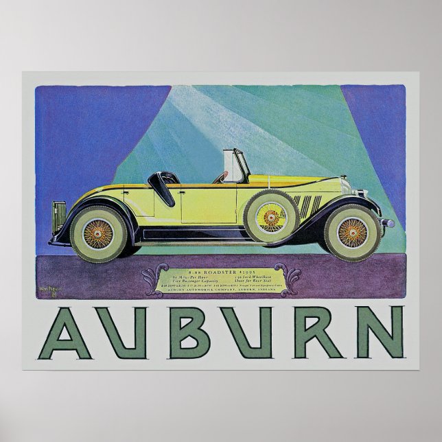 Vintage Auburn Automobile Ad Poster (Framsidan)