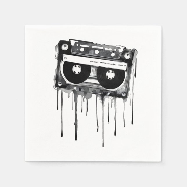 Vintage audiokassett pappersservett (Framsidan)