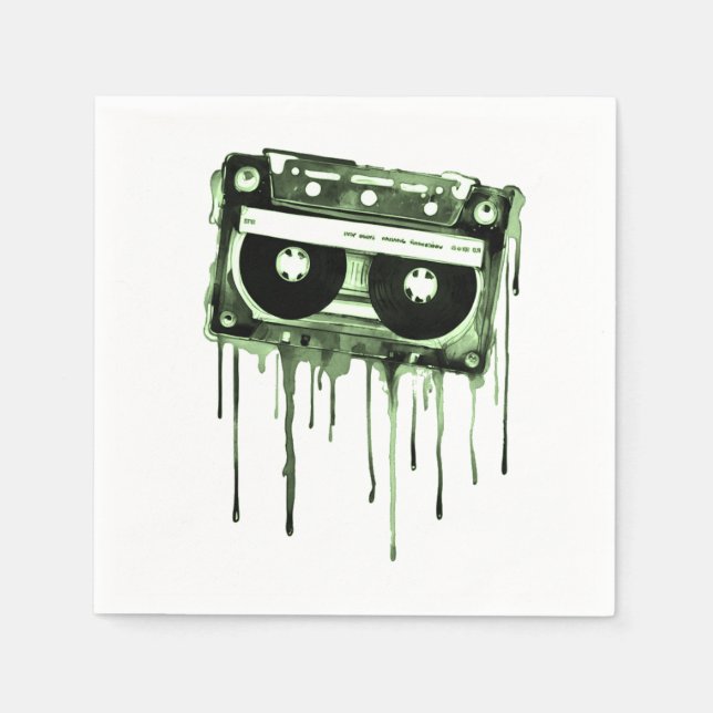 Vintage audiokassett pappersservett (Framsidan)