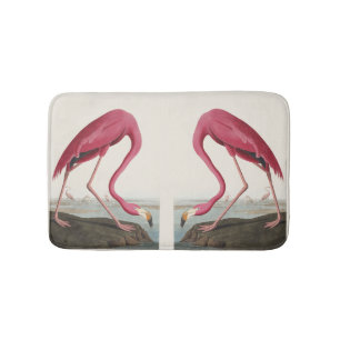 Vintage Audubon Amerikansk Flamingo Rosa Fågelkons Badrumsmatta