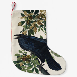 Vintage Audubon Korp Fågel Natur Konst Liten Julstrumpa