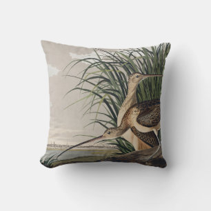 Vintage Audubon Långnäbbad Spov Fågelkonst Kudde