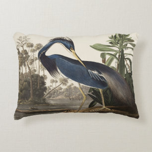 Vintage Audubon Louisiana Heron Fågelkonst Prydnadskudde